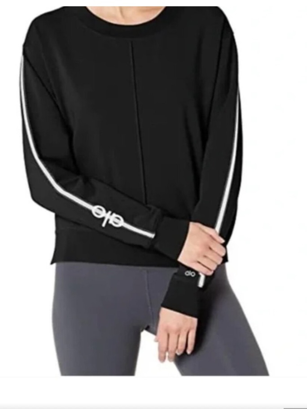 Alo Yoga Propel Logo Crewneck Pullover Side slits L